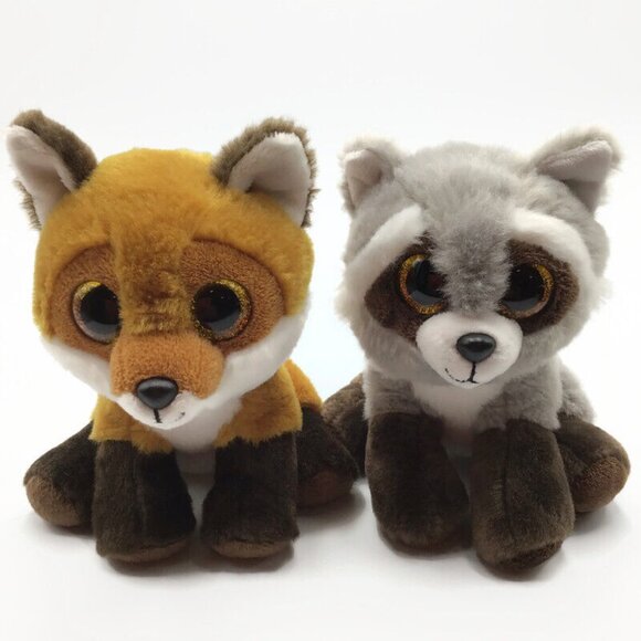 Ty Beanie Boos Forest Animals Rocco Bandit Racoon Fay Fox Flora Skunk Woodland - Picture 2 of 14